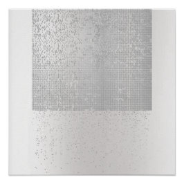 Cyber Binary Minimal Monochromatisches Silber Grau Poster