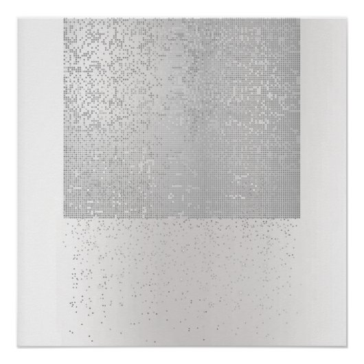 Cyber Binary Minimal Monochromatisches Silber Grau Poster (Vorderseite)