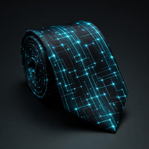 Cyber Blau Neon-Schaltung Krawatte