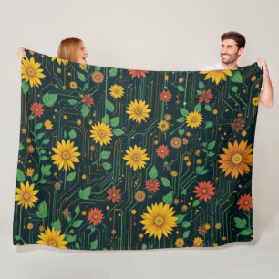 Cyber Bloom Fleecedecke