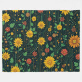 Cyber Bloom Fleecedecke (Vorderseite (Horizontal))