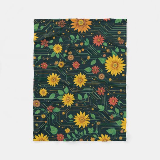Cyber Bloom Fleecedecke (Vorderseite)