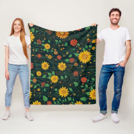 Cyber Bloom Fleecedecke