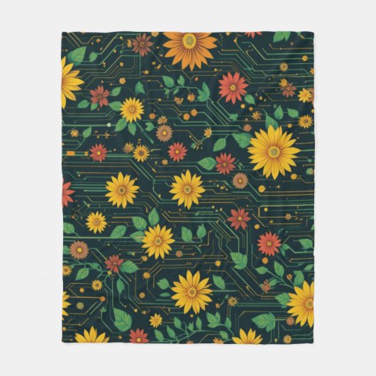 Cyber Bloom Fleecedecke (Vorderseite)