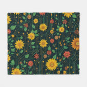 Cyber Bloom Fleecedecke (Vorderseite (Horizontal))