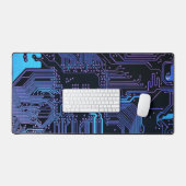 Cyber Blue PCB-Schaltplan-Ästhetik Schreibtischunterlage (Tastatur & Maus)