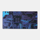 Cyber Blue PCB-Schaltplan-Ästhetik Schreibtischunterlage (Vorderseite)
