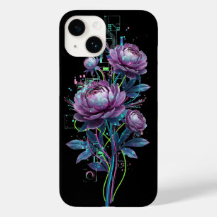 Cyber Botanische Neon Blumen Holografischer Schalt Case-Mate iPhone 14 Hülle
