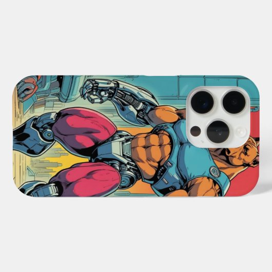 "Cyber Buff Dog – Retro Anime Robot Warrior" Case-Mate iPhone Hülle (Rückseite (Horizontal))