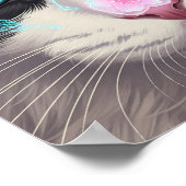 Cyber Cat Dreamscape | Futuristische Kunst Poster (Ecke)