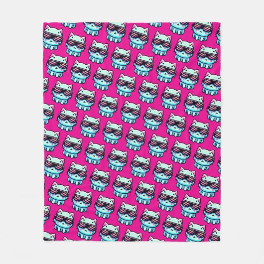 Cyber Cat Fleecedecke (Vorderseite)
