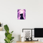Cyber-Cat | Pink Cherry Blossom Forest Poster (Heimbüro)