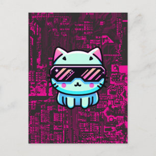 Cyber Cat Postkarte