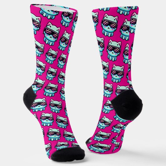Cyber Cat Socken (Gewinkelt)