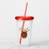 Cyber Christmas Reindeer Acryltrinkbecher (Rückseite)