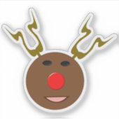 Cyber Christmas Reindeer Aufkleber (Vorderseite)