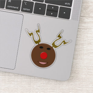 Cyber Christmas Reindeer Aufkleber