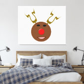 Cyber Christmas Reindeer Canvas Print Leinwanddruck (Insitu (Schlafzimmer))