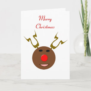 Cyber Christmas Reindeer Custom Card Feiertagskarte