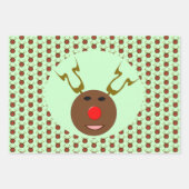 Cyber Christmas Reindeer Custom Geschenkpapier Set (Vorderseite)