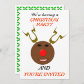 Cyber Christmas Reindeer Custom Party Einladung (Vorne/Hinten)