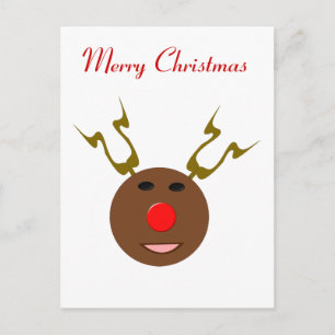 Cyber Christmas Reindeer Custom Postcard Feiertagspostkarte