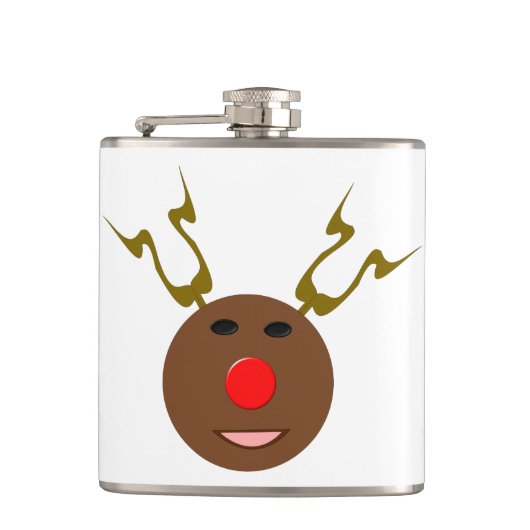 Cyber Christmas Reindeer Flask Flachmann (Vorderseite)