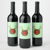 Cyber Christmas Reindeer Labels Weinetikett (Flaschen)