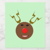 Cyber Christmas Reindeer Labels Weinetikett (Einzelnes Label)