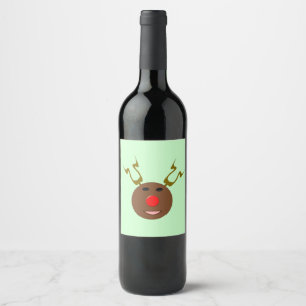 Cyber Christmas Reindeer Labels Weinetikett