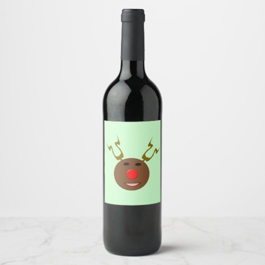 Cyber Christmas Reindeer Labels Weinetikett (Vorderseite)