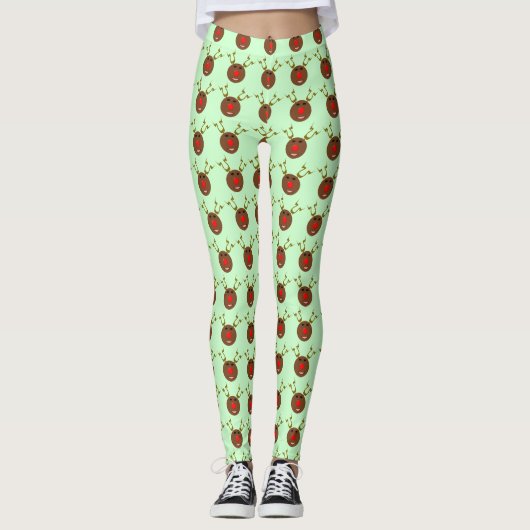 Cyber Christmas Reindeer Leggings (Vorderseite)