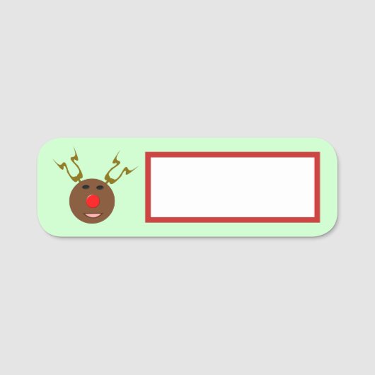 Cyber Christmas Reindeer Namensschild (Vorderseite)