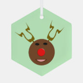 Cyber Christmas Reindeer Ornament Aus Glas (Rückseite)