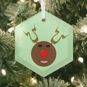Cyber Christmas Reindeer Ornament Aus Glas