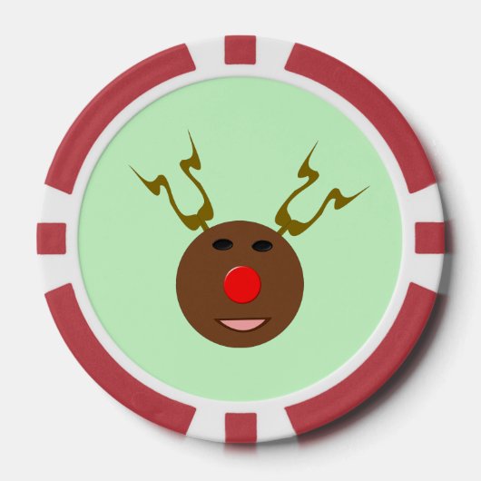 Cyber Christmas Reindeer Pokerchips (Vorderseite)