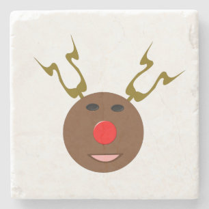 Cyber Christmas Reindeer Stone Untersetzer