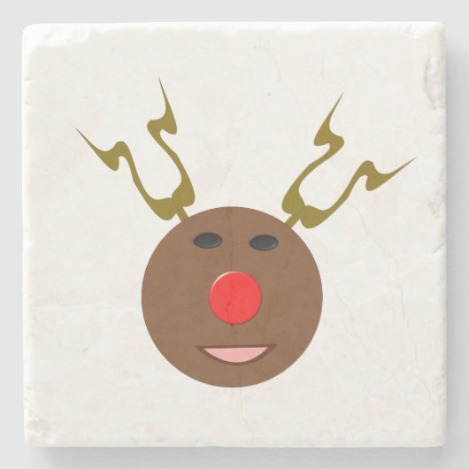 Cyber Christmas Reindeer Stone Untersetzer (Vorderseite)