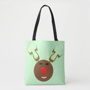 Cyber Christmas Reindeer Tote Bag Tasche