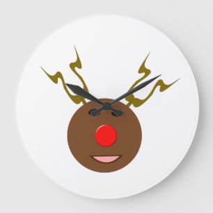 Cyber Christmas Reindeer Wall Clock Große Wanduhr