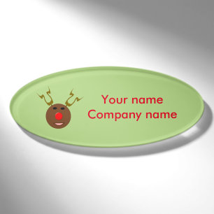 Cyber Christmas Rentier Personalisiert Name Tag Namenschild