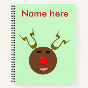 Cyber Christmas Rentier Spiral Notebook Notizbuch