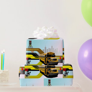 Cyber City Schulbus Geschenkpapier