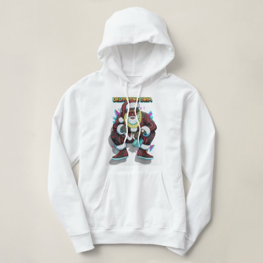 CYBER-CLAUS: Limitierte Edition Grafik Crop Hoodie (Design vorne)