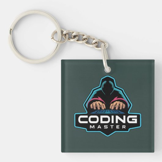 Cyber Coding Guru: Tech Geschenke Schlüsselanhänger (Vorderseite)