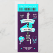 Cyber Cool Rock ’n’ Roll Hochzeitsticket Einladung (Vorderseite)