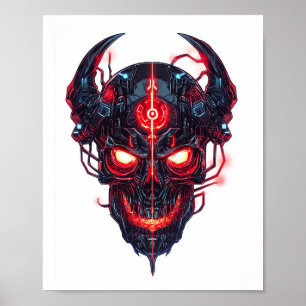 Cyber Dämonenschädel Lord Poster