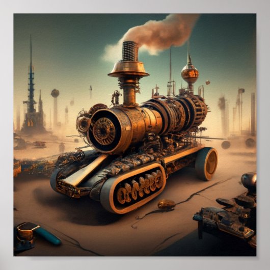 Cyber-Dampfzug Poster (Vorne)