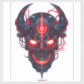 Cyber Demon Skull Lord Aufkleber (Blatt)