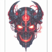 Cyber Demon Skull Lord Aufkleber (Vorderseite)